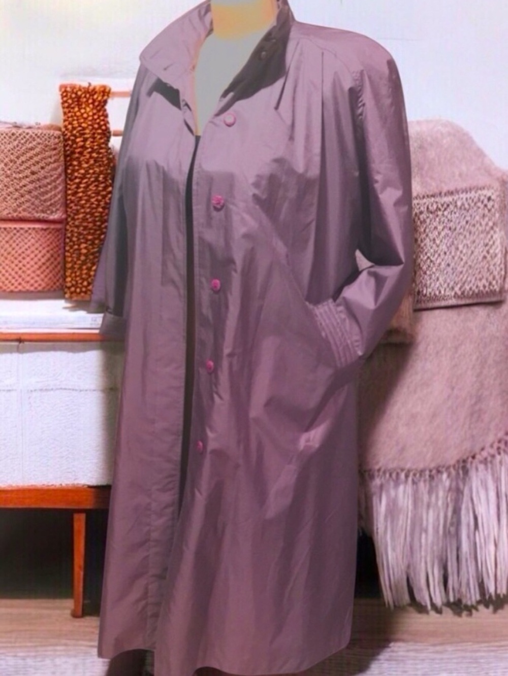 80’s Glam Vintage BRITISH MIST Insulated Maxi Trench Coat